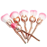 6pcs/sets Professional New Rose Flower Makeup Brushes Sets