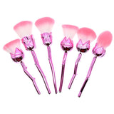 6pcs/sets Professional New Rose Flower Makeup Brushes Sets