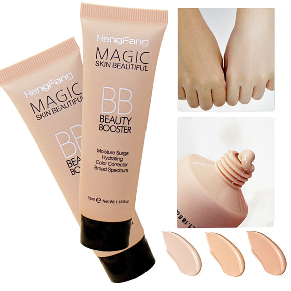 HengFang Natural 3 Colors Easy to Wear Whitening Brightner Face Primer BB Cream Foundation Makeup Concealer Base BB CC Cosmetics