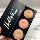 3 Colors Nude Color Pigments Minerals Face Brighten Glow Powder Palette Oil-control Base Bronzer Highlighter Face Contour Makeup