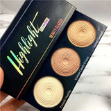 3 Colors Nude Color Pigments Minerals Face Brighten Glow Powder Palette Oil-control Base Bronzer Highlighter Face Contour Makeup