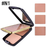 MISS ROSE Natural Double Layer Contour Concealer Pressed Powder with Puff Cosmetic Long Lasting Oil-control Powder Palette Kits