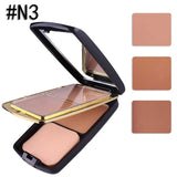 MISS ROSE Natural Double Layer Contour Concealer Pressed Powder with Puff Cosmetic Long Lasting Oil-control Powder Palette Kits