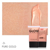 New Brand Shimmer Face Brighten Liquid Highlighter Cream for Face Contour Gold White Bronzers Base Foundation Cosmetics