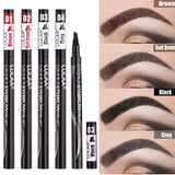 Waterproof Eyebrow Pencil Long Lasting Eyebrow Tattoo Pen 4 Fork Tips Black Brown Henna Microblading Liquid Eye Brow Pencils