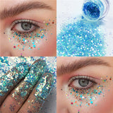 Pudaier Diamond Shines Sparkles Eyeshadow Sequin Glitter Makeup for Eyes Face Sequins Easy to Wear Long Last Professional Beauty