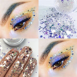 Pudaier Diamond Shines Sparkles Eyeshadow Sequin Glitter Makeup for Eyes Face Sequins Easy to Wear Long Last Professional Beauty