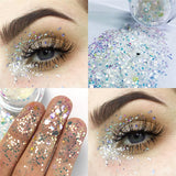 Pudaier Diamond Shines Sparkles Eyeshadow Sequin Glitter Makeup for Eyes Face Sequins Easy to Wear Long Last Professional Beauty