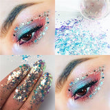 Pudaier Diamond Shines Sparkles Eyeshadow Sequin Glitter Makeup for Eyes Face Sequins Easy to Wear Long Last Professional Beauty
