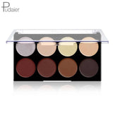 Pudaier Professional Face Matte Powder Contour Bronzer Highlighter Palette Contour Grooming Pressed Powder 8 Colors Pallete