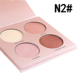 4 Colors Trimming Grooming Powder Blush Contour Bronzer Highlighter Makeup Powder Brighten Face Contouring Shade Palette