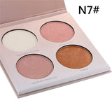 4 Colors Trimming Grooming Powder Blush Contour Bronzer Highlighter Makeup Powder Brighten Face Contouring Shade Palette