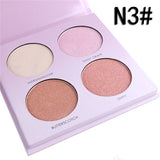 4 Colors Trimming Grooming Powder Blush Contour Bronzer Highlighter Makeup Powder Brighten Face Contouring Shade Palette