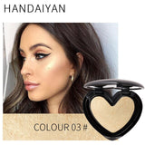 HANDAIYAN Brand Professional Shimmer Glitter Highlighter Powder Palette Bronzer Makeup Cosmetics Metallic Highlighter