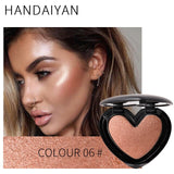 HANDAIYAN Brand Professional Shimmer Glitter Highlighter Powder Palette Bronzer Makeup Cosmetics Metallic Highlighter