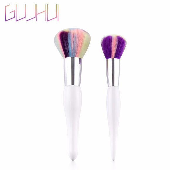 White Handle Colorful Synthetic Hair Brush